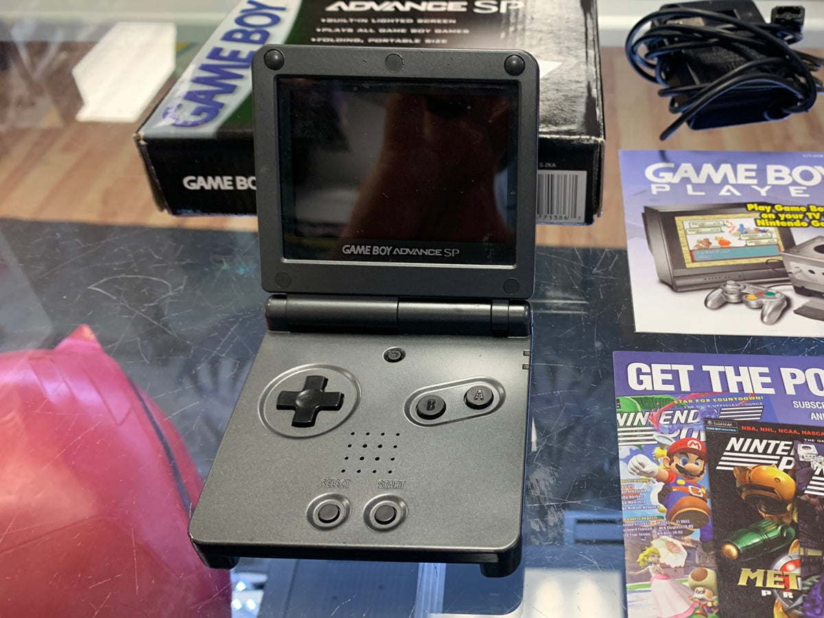 Charcoal Grey Gameboy Advance SP CIB (Nintendo, Complete 
