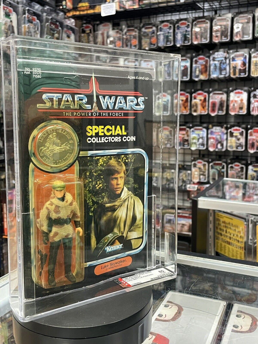 Vintage Luke Skywalker Battle Poncho (Star Wars Kenner, POTF) AFA Graded 80  Y