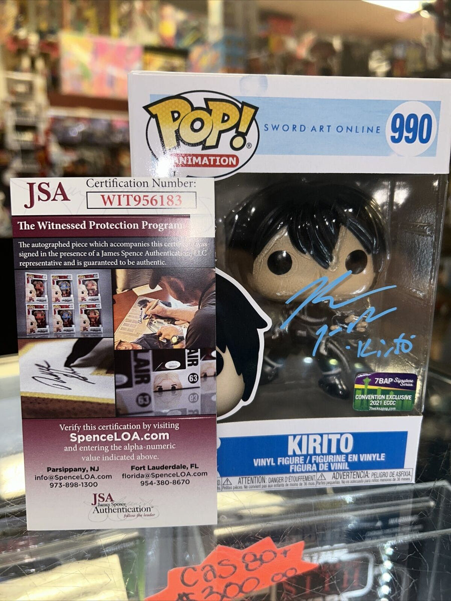 Sword Art Online Kirito Funko Pop Signed newest by Bryce Papenbrook with CoA