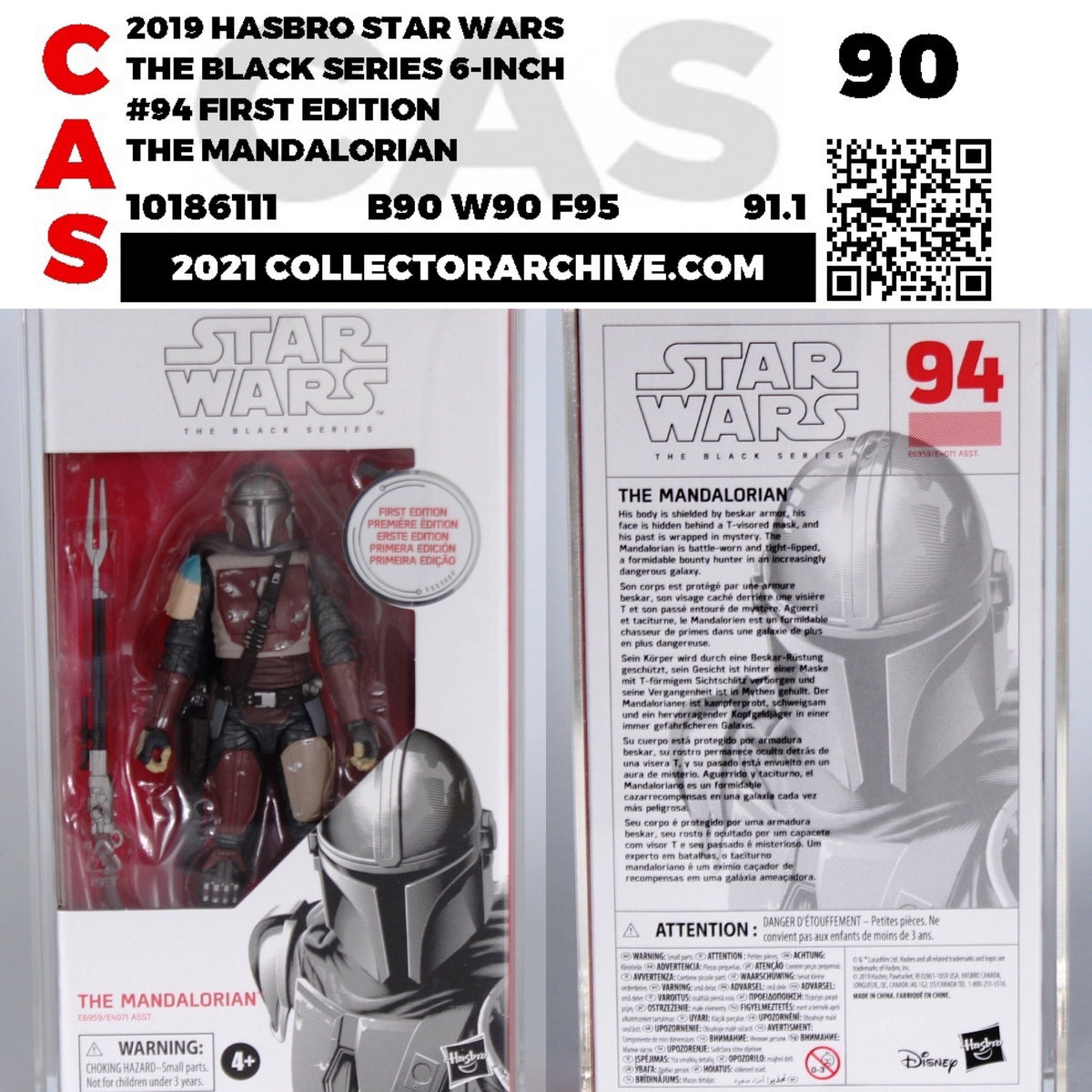 First Edition Mandolorian (Star Wars, Black Series) **CAS Graded 90**