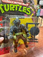 Hard Head Rocksteady -10 Back-  (Vintage TMNT Ninja Turtles, Playmates) **SEALED** - Bitz & Buttons