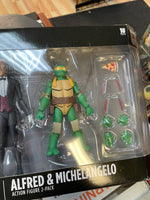 Alfred & Michelangelo (TMNT Ninja Turtles, DC Collectibles) **SEALED**