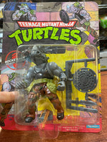 Hard Head Rocksteady -10 Back-  (Vintage TMNT Ninja Turtles, Playmates) **SEALED** - Bitz & Buttons