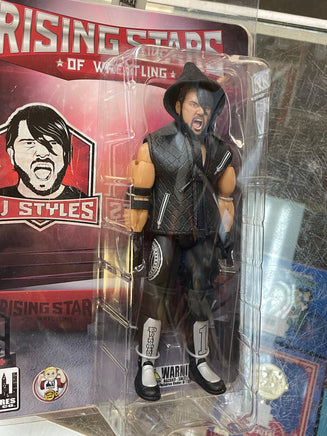 AJ Styles -Black-  (Rising Stars of Wrestling, Figures Toy Company) **SEALED** - Bitz & Buttons