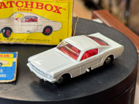 White Ford Mustang 8 Diecast (Vintage Matchbox, Lesney) - Bitz & Buttons