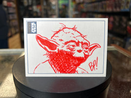 Yoda 1/1 Sketch Card (Star Wars, Topps Chrome 2004)