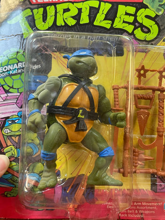 Hard Head Leonardo -10 Back-  (Vintage TMNT Ninja Turtles, Playmates) **SEALED** - Bitz & Buttons