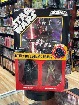 Darth Vader & Luke Skywalker Father's Day Card and 2 Figures set (Star Wars, Hasbro) SEALED - Bitz & Buttons