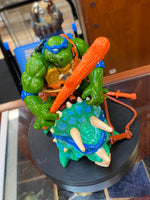 Cave Turtle Leo & Dingy Dino (Vintage TMNT Ninja Turtles, Playmates) COMPLETE - Bitz & Buttons