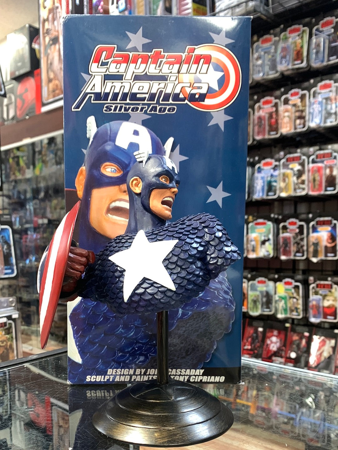 Captain American Silver Age Sculpture (Marvel, Dynamic Forces)Open Box |  Bitz & Buttons