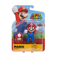Mario with Mushroom 4" (Super Mario Brothers, Jakks Pacific) **SEALED**