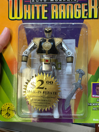 Auto Morphin Metallic White Ranger (Vintage MMPR Power Rangers, Bandai) **SEALED** - Bitz & Buttons