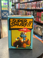 Super Smurf Mushroom Log Car Driver & Umbrella  (Vintage PEYO, Schleich) **SEALED** - Bitz & Buttons