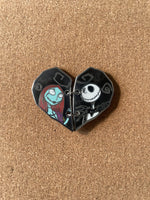 Jack and Sally heart (Walt Disney World, Pin Traders) - Bitz & Buttons