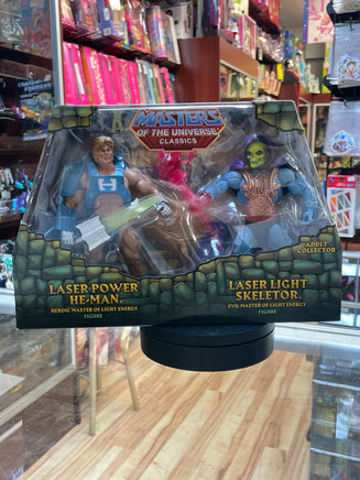 Laser Power He-Man vs Laser Light Skeletor (MOTU Classics, Mattel) **SEALED** - Bitz & Buttons