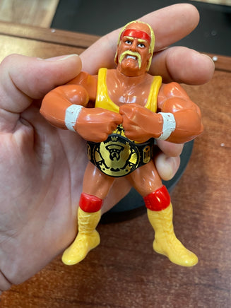 Bear Hug Hulk Hogan with Repro Belt (Vintage WWF WWE, Hasbro) - Bitz & Buttons