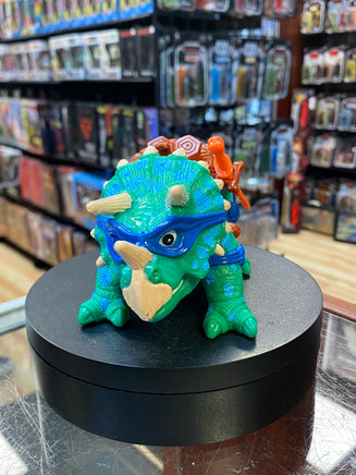 Cave Turtle Leo & Dingy Dino (Vintage TMNT Ninja Turtles, Playmates) COMPLETE - Bitz & Buttons