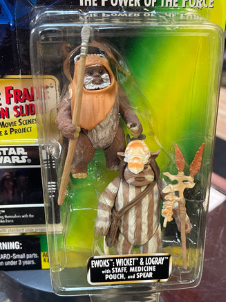 Wicket & Logray Ewoks (Vintage Star Wars, The Power of the Force) SEALED - Bitz & Buttons