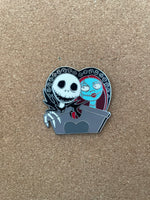 Jack & Sally Tombstone Heart (Walt Disney World, Pin Traders) - Bitz & Buttons