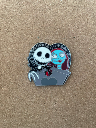 Jack & Sally Tombstone Heart (Walt Disney World, Pin Traders) - Bitz & Buttons