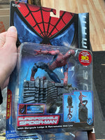 Super Poseable Spider-Man With Gargoyle Ledge Series 1 (Vintage Spider-Man, Toy Biz) SEALED