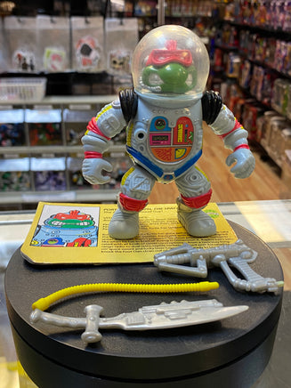 Space Cadet Raphael with File Card (Vintage TMNT Ninja Turtles, Playmates) COMPLETE - Bitz & Buttons