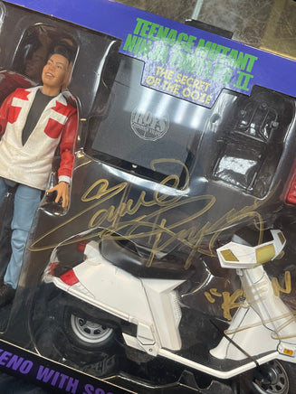 Keno W/ Scooter Signed by Ernie Reyes (NECA, TMNT Ninja Turtles) SEALED - Bitz & Buttons
