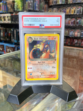 Dark Charizard Holo 4/82 (Pokemon, Rocket) **PSA 7** - Bitz & Buttons