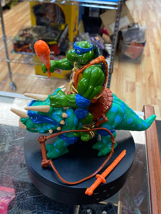 Cave Turtle Leo & Dingy Dino (Vintage TMNT Ninja Turtles, Playmates) COMPLETE - Bitz & Buttons