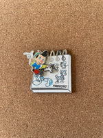 Pinocchio Sketch book pin (Walt Disney World, Pin Traders) - Bitz & Buttons