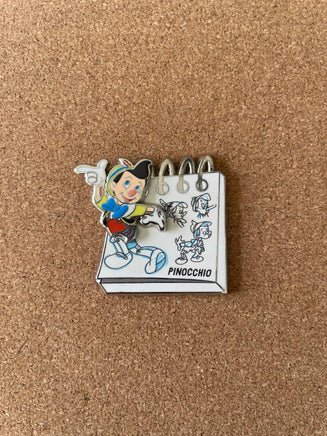 Pinocchio Sketch book pin (Walt Disney World, Pin Traders) - Bitz & Buttons