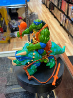 Cave Turtle Leo & Dingy Dino (Vintage TMNT Ninja Turtles, Playmates) COMPLETE - Bitz & Buttons