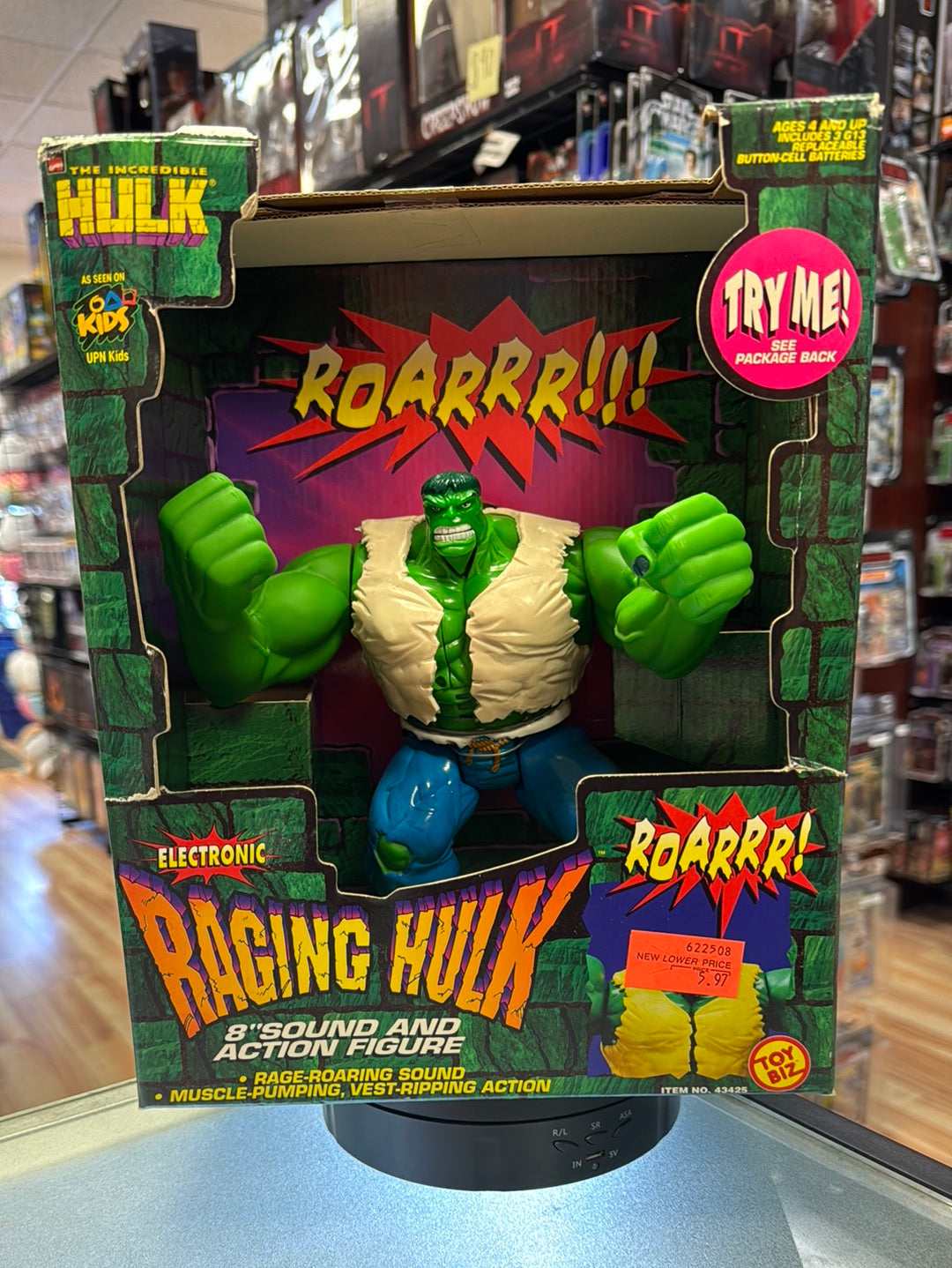 Raging Sound Action Hulk (Vintage Marvel Incredible Hulk, Toybiz