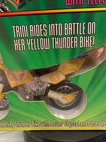 Yellow Ranger with Thunder Bike (Vintage MMPR Power Rangers, Bandai)