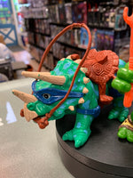 Cave Leonardo with Dingy Dino 0248 (Vintage TMNT NInja Turtles, Playmates) Complete