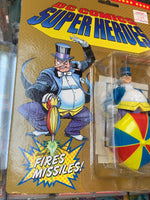 Penguin with Umbrella Missles (VIntage DC Superheroes, Toybiz) SEALED - Bitz & Buttons