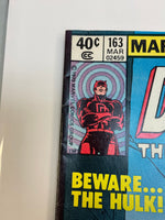Daredevil #163 -Frank Miller/Hulk Battle-  (Marvel, Comics) Good
