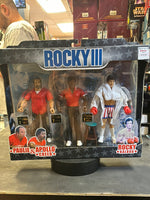 Paulie & Apollo Creed W/ Rocky Balboa (Rocky IV, Jakks Pacific) SEALED