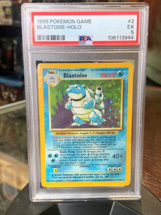 Blastoise Holo 2/102 (Pokemon, Base Set) **PSA 5** - Bitz & Buttons