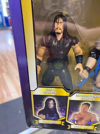 Championship Title Series: Undertaker Rock Owen Hart (Vintage WWF WWE, Jakks Pacific) SEALED - Bitz & Buttons