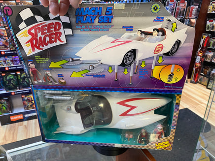 Mach 5 Playset with Spindle Chim Chim (Vintage Speed Racer, Resaurus) NEW - Bitz & Buttons