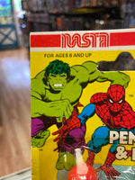 Amazing Spider-Man Incredible Hulk Pencil Caps Eraser (Vintage Marvel 1979, Nasta) Sealed