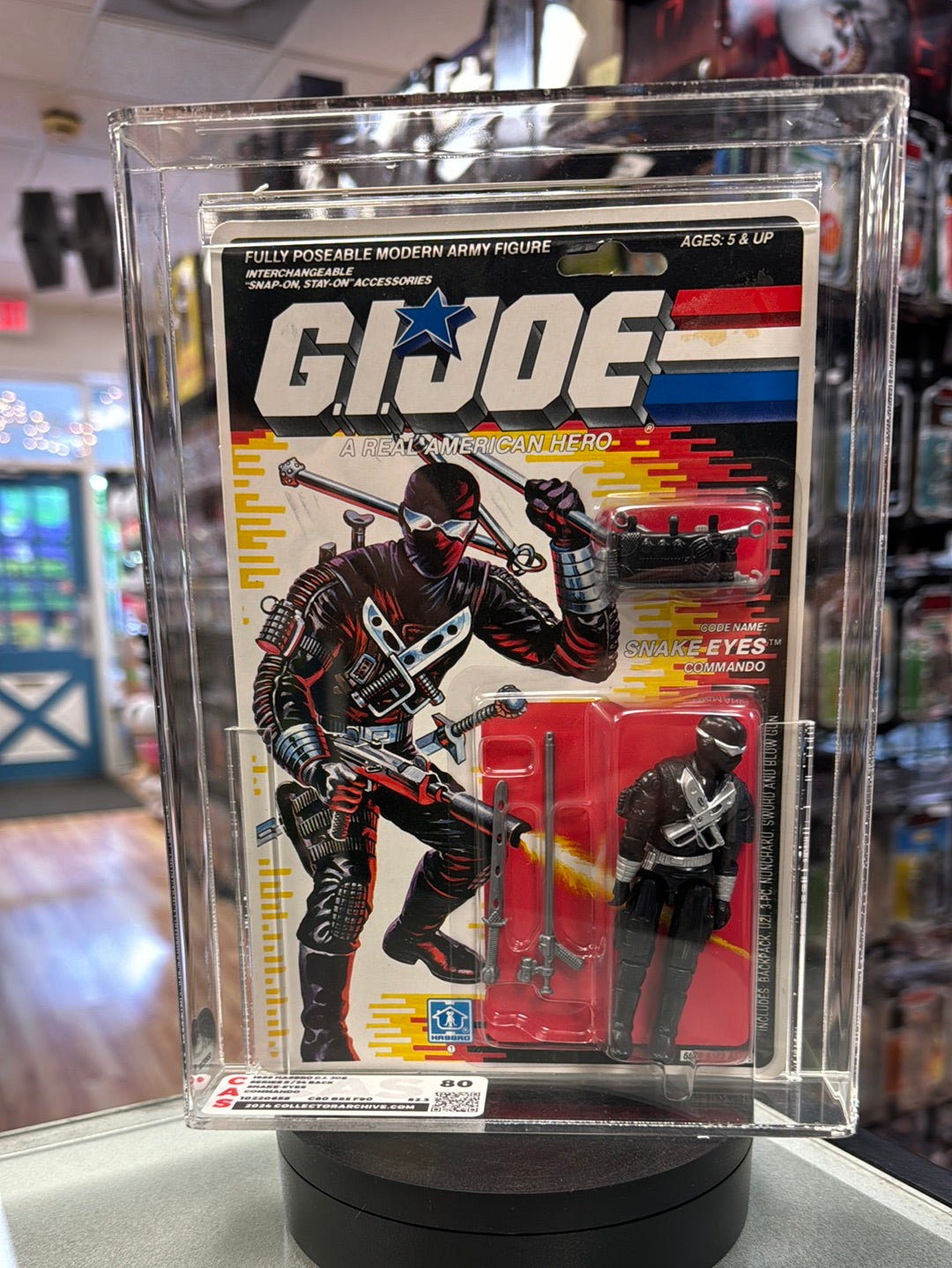 Snake Eyes v3 34 Back (Vintage GI Joe, Hasbro) **CAS Graded 80