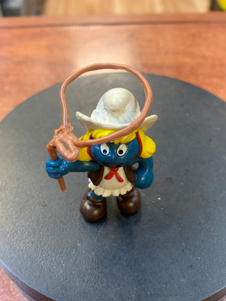 Cowgirl Smurfette 20147 Smurf (Vintage PEYO, Schleich) - Bitz & Buttons