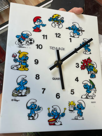 Smurf Wall Clock (Vintage PEYO, Trenmark) - Bitz & Buttons