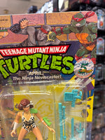 Ninja Newscaster April 0115  (Vintage TMNT Ninja Turtles, Playmates) Sealed