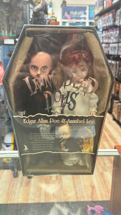 Edgar Allen Poe & Annabel Lee (Living Dead Dolls LDD, Vintage Mezco) SEALED - Bitz & Buttons