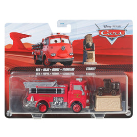 Red Fire Truck & Stanley (Pixar Cars, Mattel Diecast)