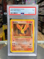 Moltres Holo Fossil 12/62 (Pokemon, Wizard) **PSA 7**