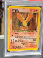 Moltres Holo Fossil 12/62 (Pokemon, Wizard) **PSA 7**